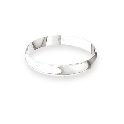 Imagen 2 del producto Argolla Matrimonio de Oro Blanco 18kt Inglés Alejandrina de 3,0mm