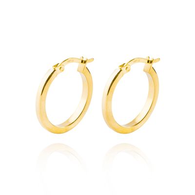 Aros de Oro 14kt Argolla Tubo 15mm