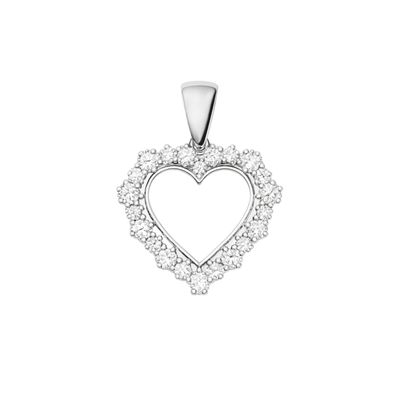 Colgante Plata Esterlina 925 Corazón Brillante y Circonita