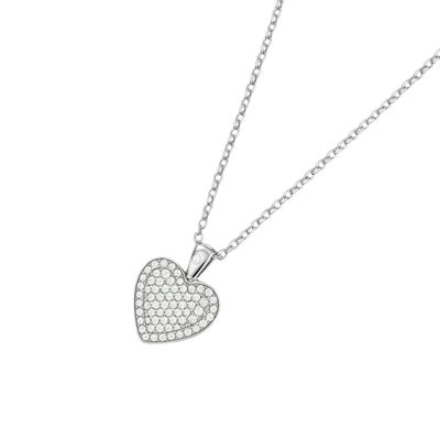 Imagen 2 del producto Colgante de Plata Esterlina 925 Corazón Pave con Circonita
