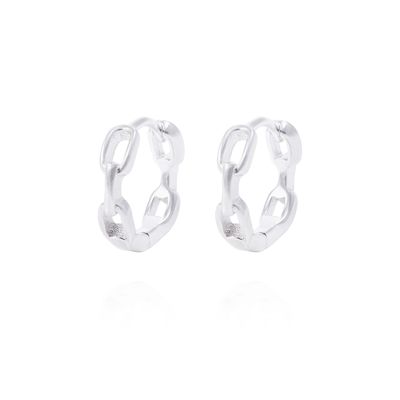 Imagen 1 del producto Aros de Plata Esterlina Argollas Cadena