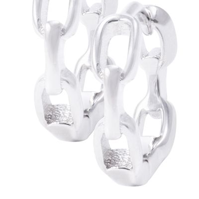 Imagen 2 del producto Aros de Plata Esterlina Argollas Cadena