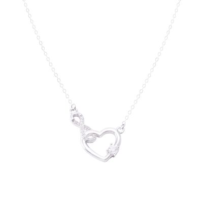 Imagen 2 del producto Collar de Plata Esterlina 925 Corazon e Infinito con Circon