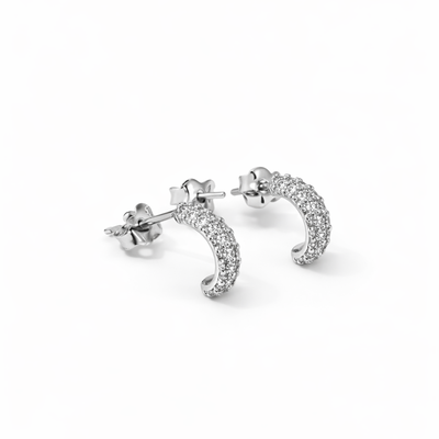 Imagen 2 del producto Aros Oro Amarillo 18kt Media Luna Circonita