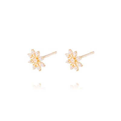 Imagen 2 del producto Aros de Oro de 18kt Circonitas copo de nieve