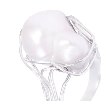 Imagen 2 del producto Anillo Oro Blanco 18kt Perla Nácar