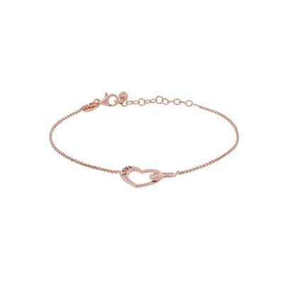 Imagen 2 del producto Pulsera Plata Esterlina 925 Corazón Rose Revestido Oro 18kt