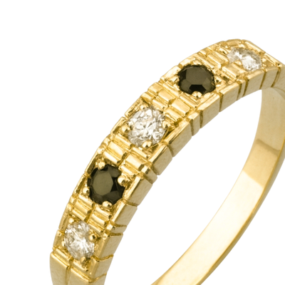 Imagen 2 del producto Anillo Oro 18kt /Platino Quintillo de Circonitas con Contraste