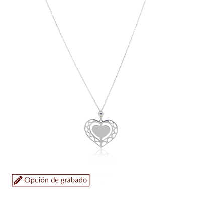 Imagen 1 del producto Collar Plata Esterlina 925 Corazón Centro