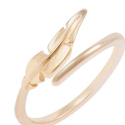 Imagen 2 del producto Anillo Revestido en Oro 18kt Diseño de Hojas Estilizadas