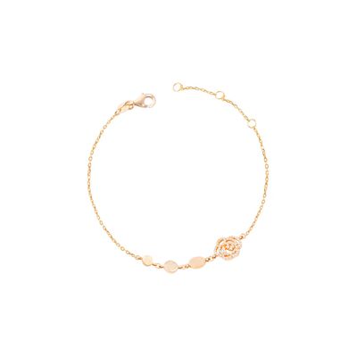 Pulsera de Oro Amarillo 18kt Rosa de Diamantes 16 Pts