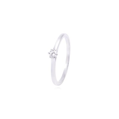 Anillo Compromiso de Oro de 18kt Solitario 6 puntos de diamante