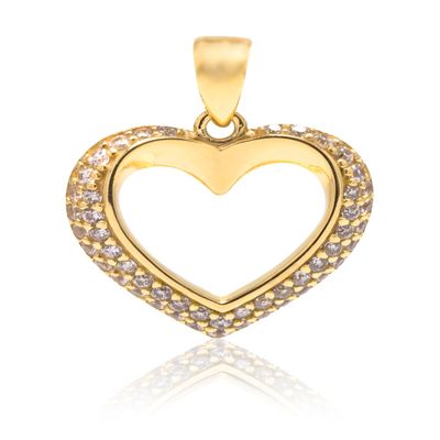 Imagen 1 del producto Colgante de Oro 18kt Corazon Riel Circon