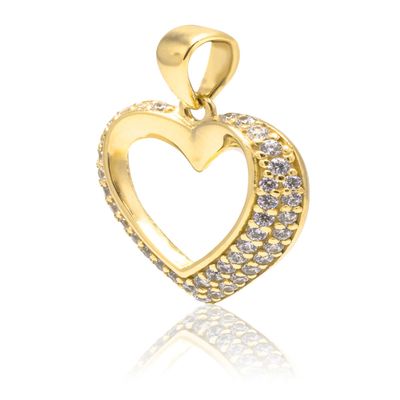 Imagen 2 del producto Colgante de Oro 18kt Corazon Riel Circon
