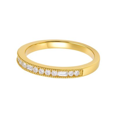 Imagen 2 del producto Anillo Revestido en Oro 18kt Cintillo Baguette con Circonita