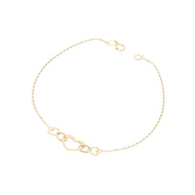 Imagen 1 del producto Pulsera de Oro 18kt Triple Corazon