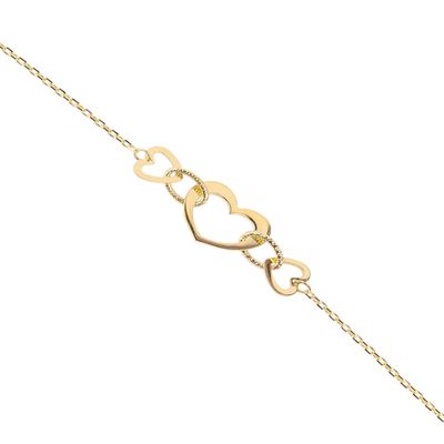 Imagen 2 del producto Pulsera de Oro 18kt Triple Corazon