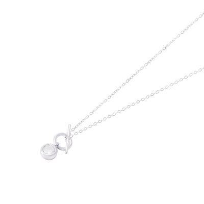 Collar de Plata Esterlina 925 Circulo Circón