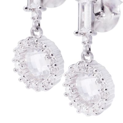 Imagen 2 del producto Aros de Plata Esterlina Colgantes Círculos con Circonita