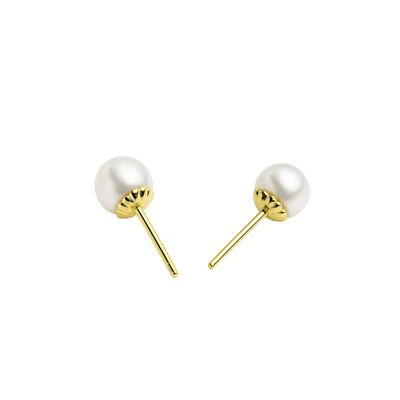 Imagen 2 del producto Aros de Oro 18kt Perla Cultivada de 6.0mm a 6.5mm