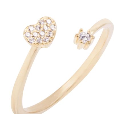 Imagen 2 del producto Anillo Revestido en Oro 18kt Corazón Pave y Circonita