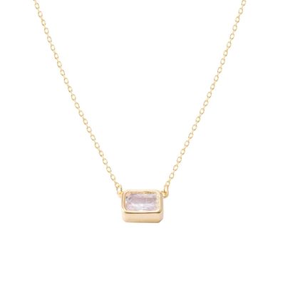 Imagen 2 del producto Collar Revestido en Oro 18kt Rectángulo Circonita