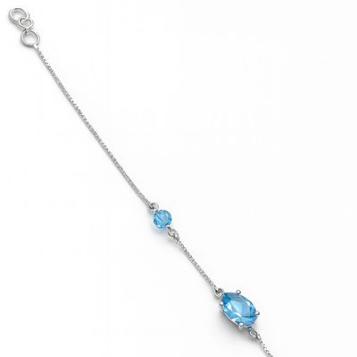 Imagen 2 del producto Pulsera Oro Blanco 18Kt Agua Marina