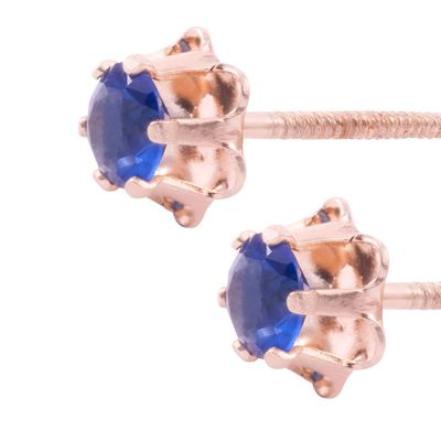 Imagen 2 del producto Aros Oro Miel 18kt Zafiro 4mm