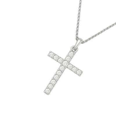 Collar de Plata Esterlina 925 Cruz con Circonita