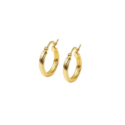 Imagen 1 del producto Aros Oro Amarillo 18kt Argollas Biseladas