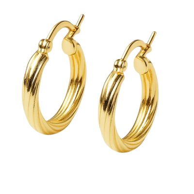 Imagen 2 del producto Aros Oro Amarillo 18kt Argollas Biseladas