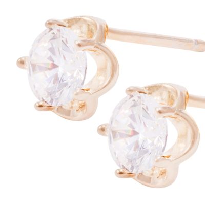 Imagen 2 del producto Aros de Plata Esterlina Solitario con Circonita Grifas