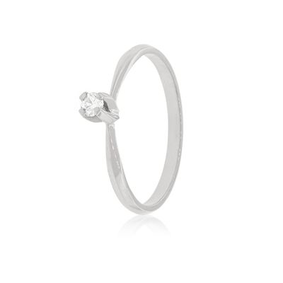 Anillo Compromiso Oro Blanco 18kt  Niza 1x3ptos Diamante
