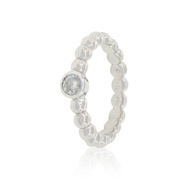 Anillo de Plata Esterlina 925 Pelotitas Circon