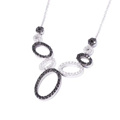 Imagen 2 del producto Collar Oro Blanco 18kt Óvalos Diamantes 52 Pts