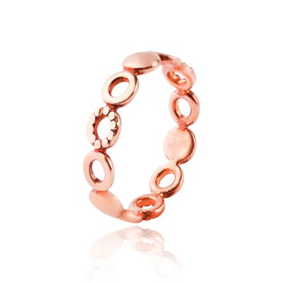 Imagen 1 del producto Anillo de Plata Esterlina 925 Circulos Rose 41 Revestido en Oro 18kt