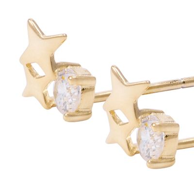 Imagen 2 del producto Aros Revestidos en Oro 18kt Estrellas con Circonita