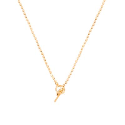 Collar de Plata Esterlina 925 Bolitas planas Bañado en Oro 14kt