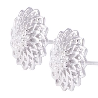 Imagen 2 del producto Aros de Plata Esterlina Flor Circonita