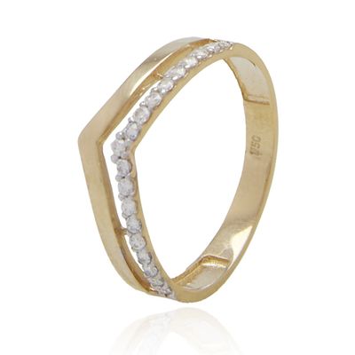 Anillo Compromiso de Oro 18Kt Corona Princess Circón