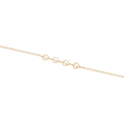 Imagen 2 del producto Pulsera de Oro 18kt Cuatro corazones con Circonita