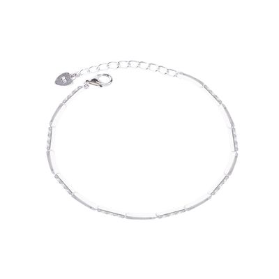 Pulsera de Plata Esterlina 925 Palito Circonita Ajustable