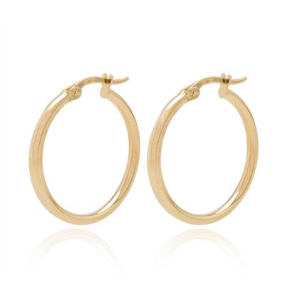 Aros de Oro 18kt Argollas Redondas tubulares 20mm