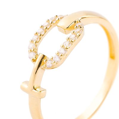 Imagen 2 del producto Anillo de Oro 18kt Hebilla Circon