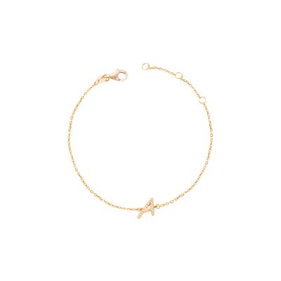 Pulsera Oro Amarillo 18kt Letra A 6 Pts