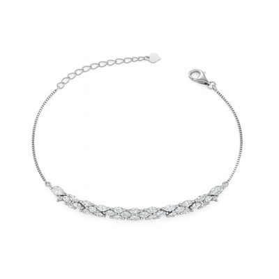 Imagen 1 del producto Pulsera de Plata Esterlina 925 Hoja de Luz con Circonita