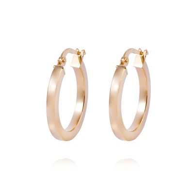 Aros de Oro 18kt Argolla 20 MM
