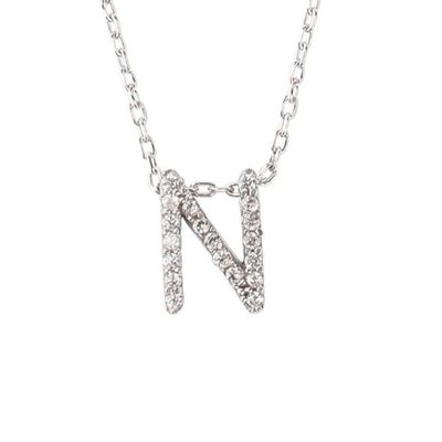 Imagen 2 del producto Collar de Plata Esterlina 925 Letra N Circon