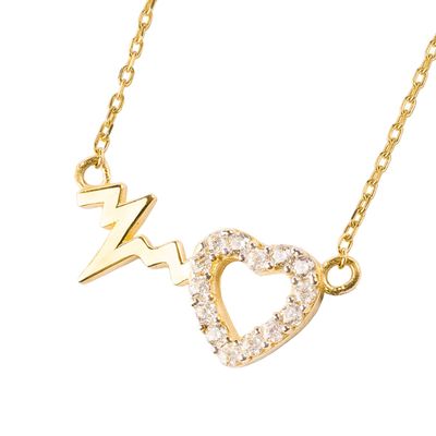 Imagen 2 del producto Collar de Oro Amarillo 18kt Modelo Corazón+Electro