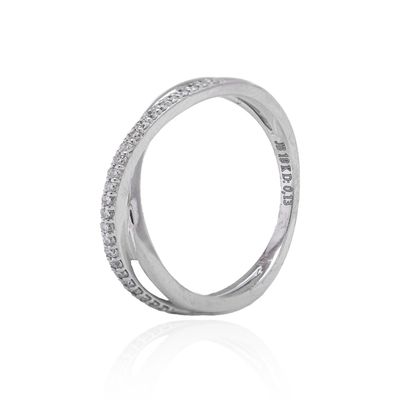 Anillo Oro Blanco 18kt Diamantes Entrelazados 13 Pts